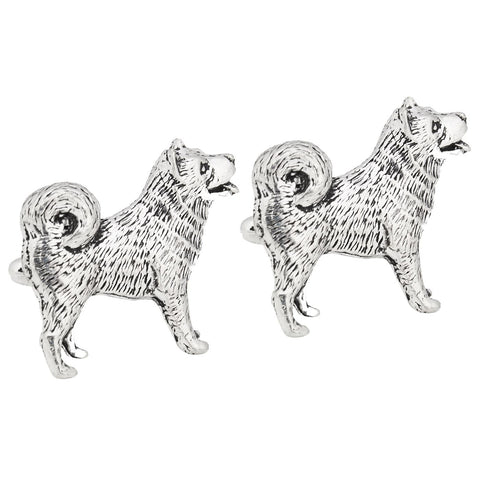 Husky Dog Pewter Cufflinks