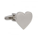 Silver Love Heart Cufflinks
