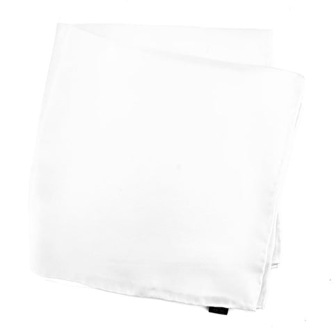 Plain White Silk Handkerchief