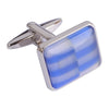 Two Tone Blue Rectangles  Cufflinks