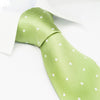 Pale Green Polka Dot Woven Silk Tie