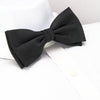 Pre-Tied Plain Black Silk Bow Tie