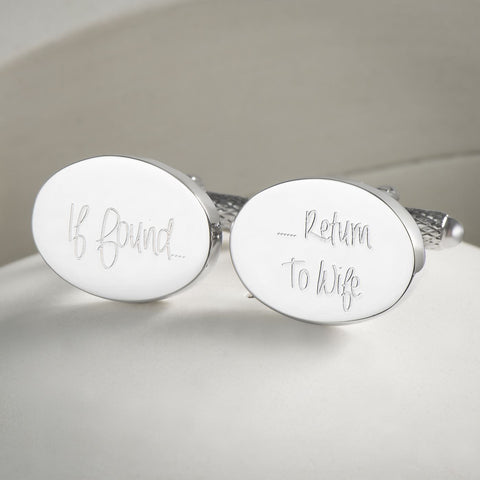 If Found Return To Wife Silver Plated Cufflinks