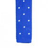 Royal Blue Polka Dot Knitted Square Cut Tie