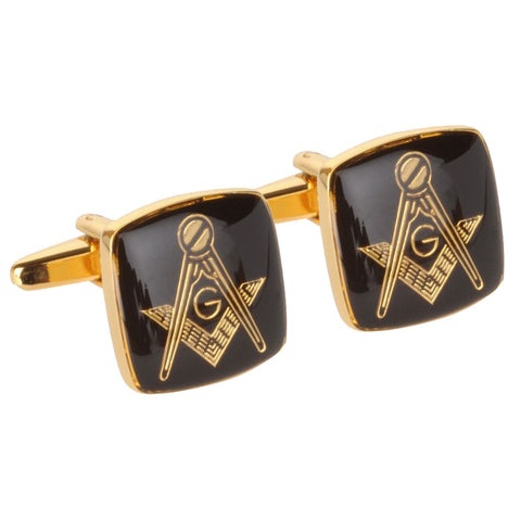 Black and Gold Masonic Cufflinks