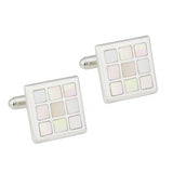 Sterling Silver Mother of Pearl Chequered Cufflinks