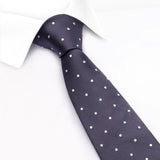 Charcoal Grey Polka Dot Silk Tie