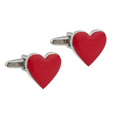 Red Enamel Heart Cufflinks