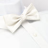 Pre-Tied Plain White Silk Bow Tie