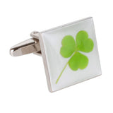 Enamel Three Leaf Clover Cufflinks