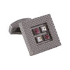 Amethyst and Clear Swarovski Gunmetal Cufflinks