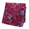 Red & Blue Luxury Floral Silk Handkerchief