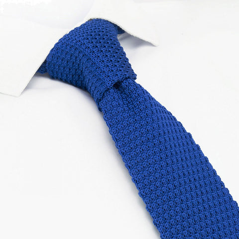 Royal Blue Knitted Square Cut Tie