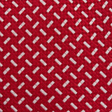 Red & White Textured Dash Silk Tie