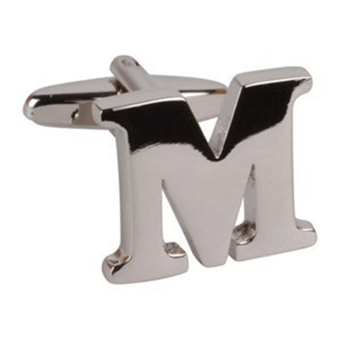 Letter M Initial Cufflink (Sold Individually)