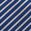 Blue and White Striped Luxury Woven Silk Tie