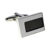 Silver and Black Rectangle Cufflinks