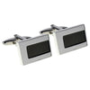 Silver and Black Rectangle Cufflinks