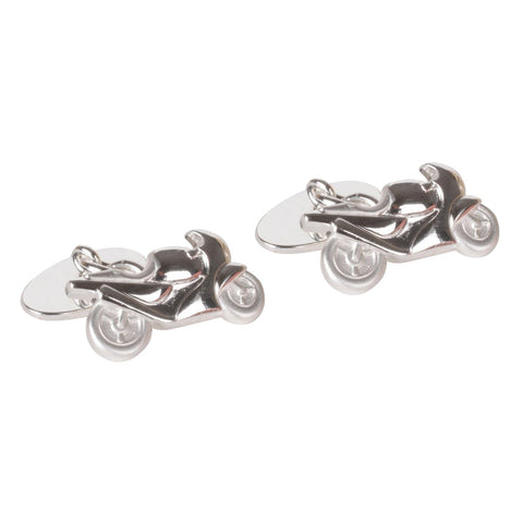 Silver Plated Motorbike Chain Cufflinks