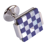 Blue & White Chequered Squares Cufflinks
