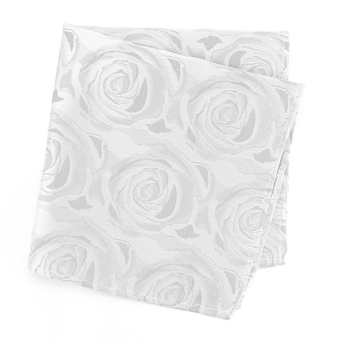 Silver Rose Luxury Woven Silk Handkerchief