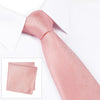Pastel Coral Textured Woven Silk Tie & Handkerchief Set